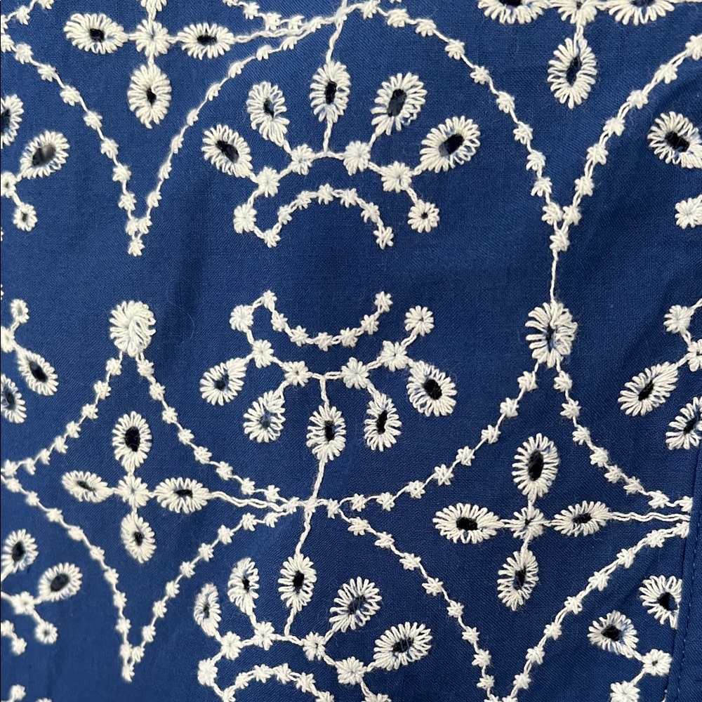 Cleo Blue and White Patterned Button Down Shirt - Picture 3 of 4